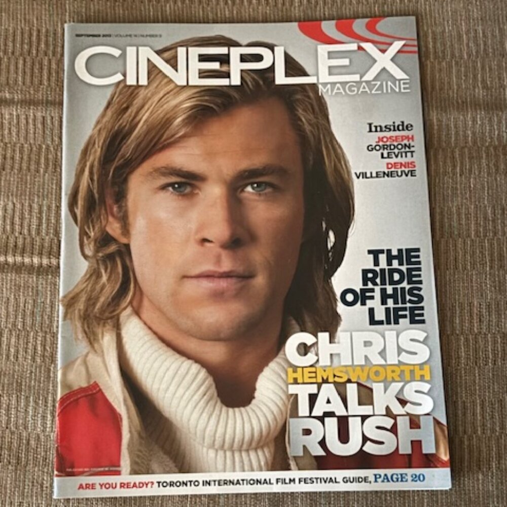 2/$40 CINEPLEX Magazine Sep 2013 Chris Hemsworth Denis Villeneuve TIFF